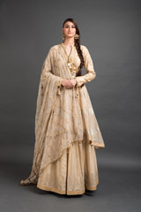Cream Chanderi Lehenga Set4875 video
